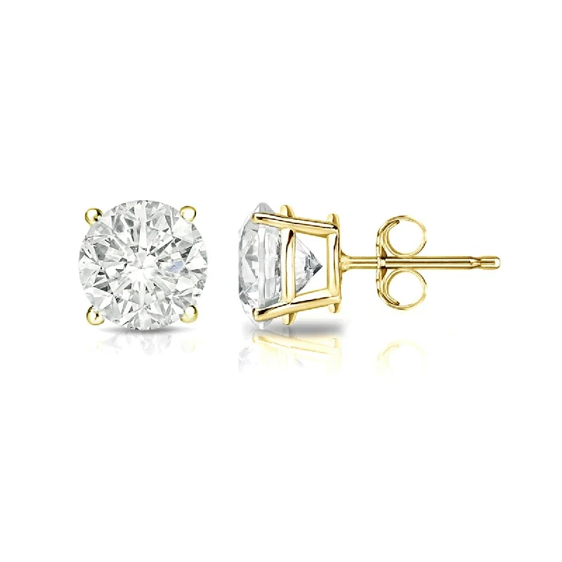 crystal earrings for special occasions -Auriya 14k Gold 3/4ctw Clarity-enhanced Diamond Stud Earrings (I2-I3)