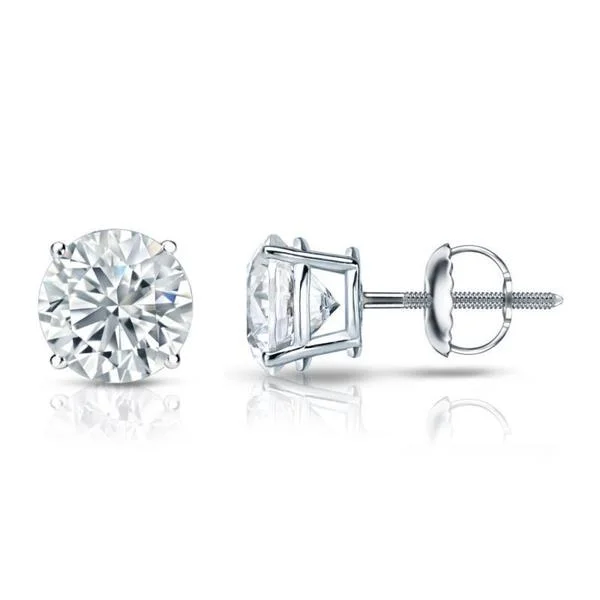 diamond earrings for anniversaries -Auriya 14k Gold Certified 3.20 ct. TDW Round Diamond Stud Earrings