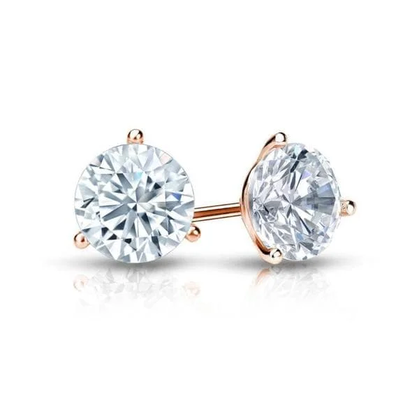 flower earrings for girls -Auriya 14k Gold GIA Certified 1.00 ct. TDW Bezel Set Round Diamond Stud Earrings