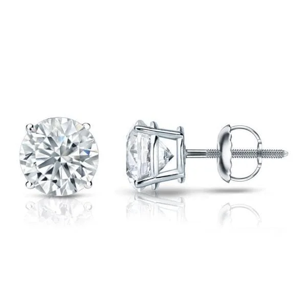 vintage stud earrings for women -Auriya 14k Gold GIA Certified 1.70 ct. TDW Round Diamond Stud Earrings