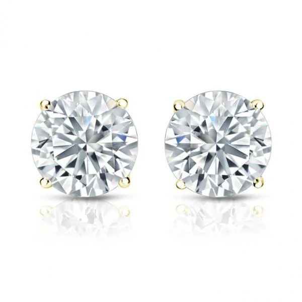 pearl stud earrings for casual wear -Auriya 14k Gold GIA Certified 2.70 ct. TDW Secure-Lock Round Diamond Stud Earrings