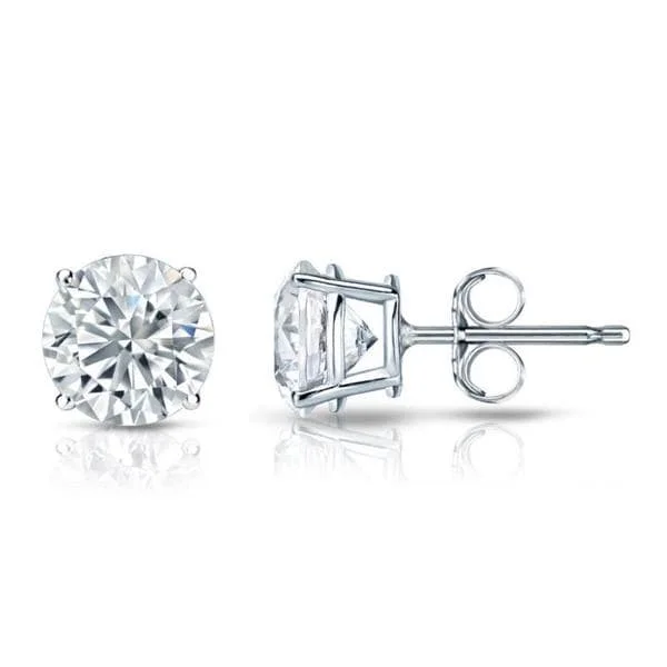 sparkly earrings for evening events -Auriya 14k Gold GIA Certified 3.50 ct. TDW Round Diamond Stud Earrings