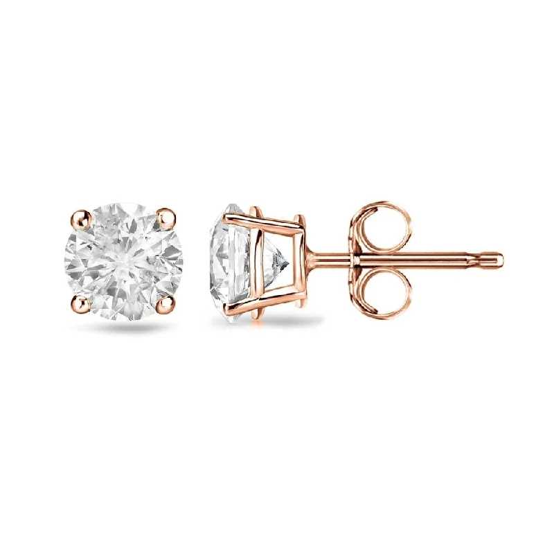 modern earrings for women -Auriya 3/4ctw Clarity-enhanced Round Diamond Stud Earrings 14k Gold (I2-I3)