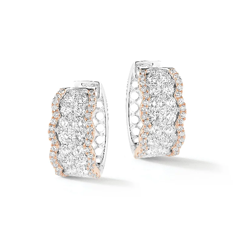 colorful earrings for women -Curvy Diamond Earrings