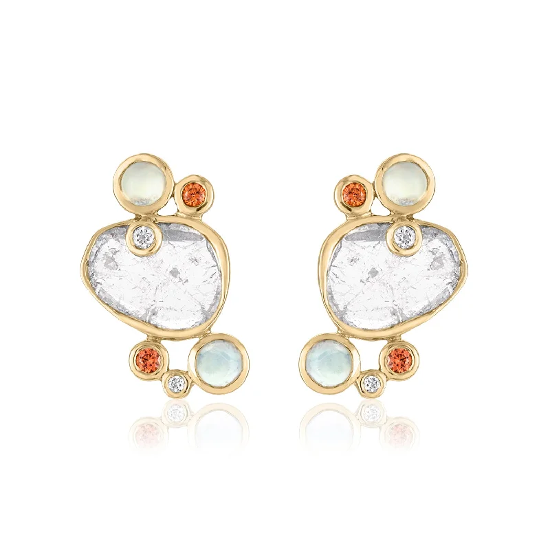 dainty earrings for women -ENCHANTIA CLUSTER STUD EARRINGS OPALS