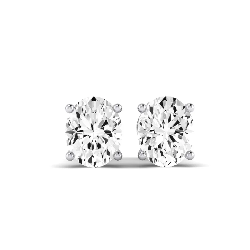 sparkly earrings for evening events -Elowen Oval Cut Diamond Stud Earrings