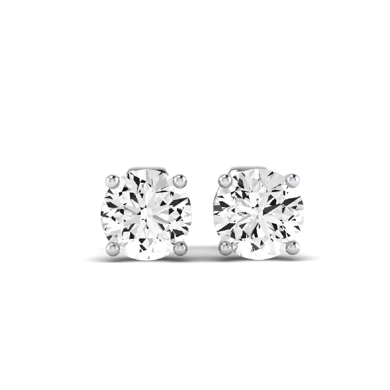 geometric drop earrings for women -Elowen Round Cut Diamond Stud Earrings