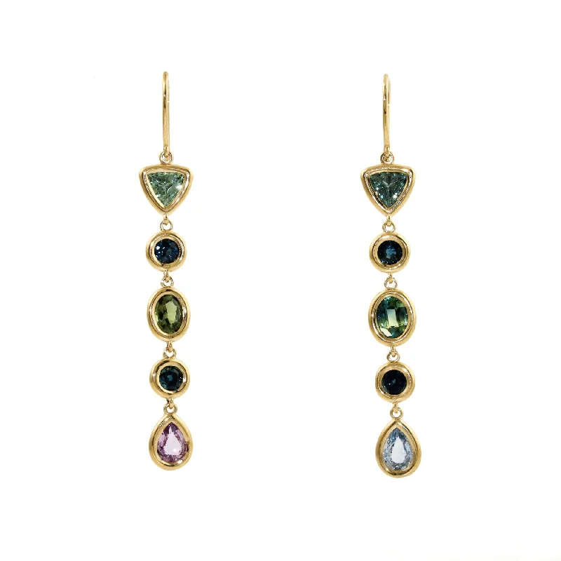 creative earrings for fashion lovers -The Estelle Sapphire Earrings x 14K