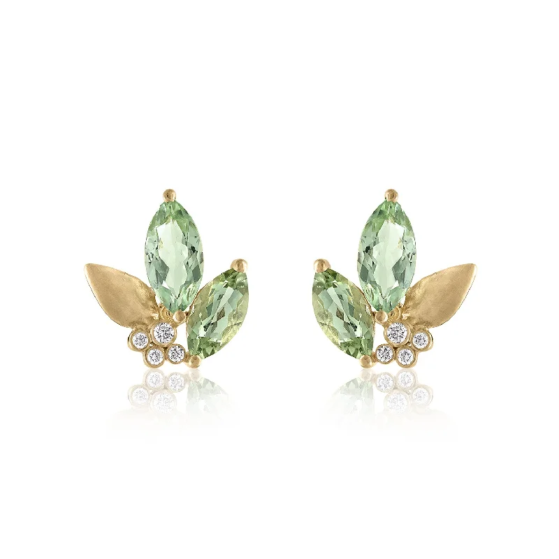 elegant drop earrings for weddings -FLORA TOURMALINE STUD EARRINGS