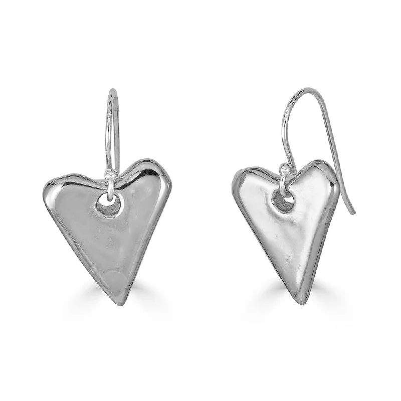 chunky earrings for women -Mini Heart Charm Drops