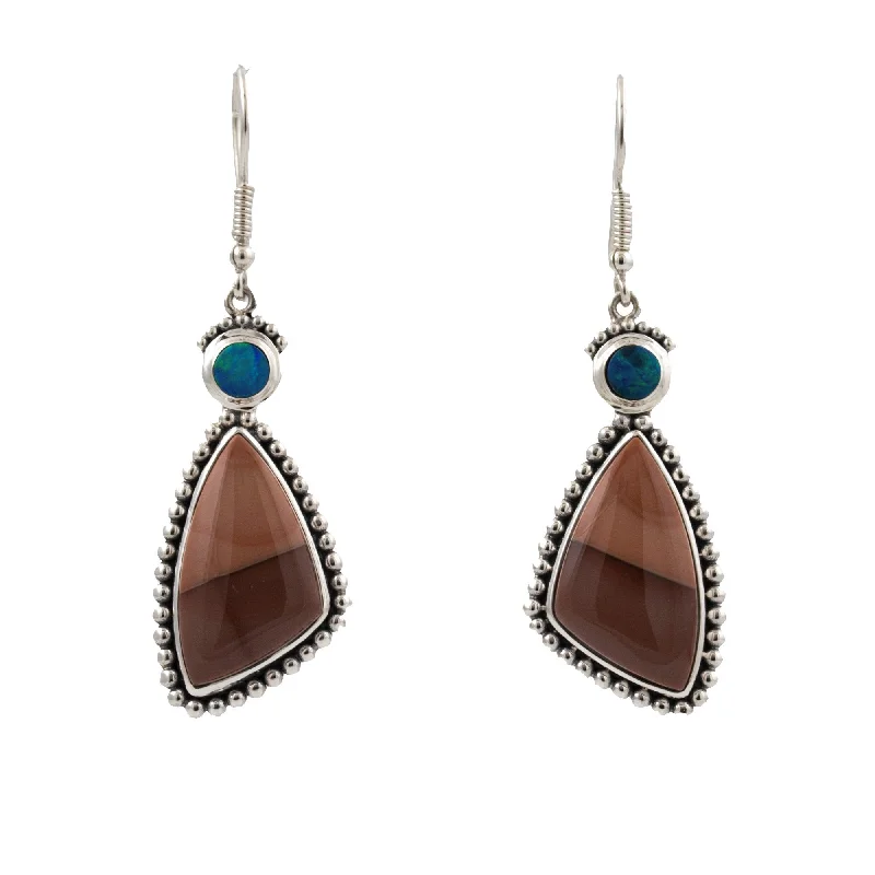 vintage gold earrings for women -Opal X Jasper Dangle Earrings