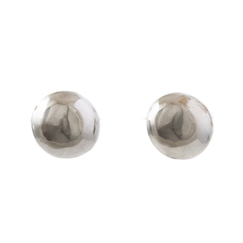 moonstone earrings for women -Plain Domed 1970's Earrings