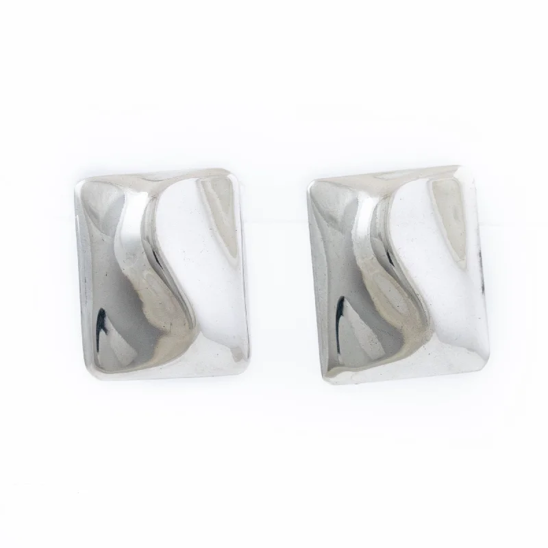 stylish ear cuffs for women -Rectangular Modernist Taxco Earrings