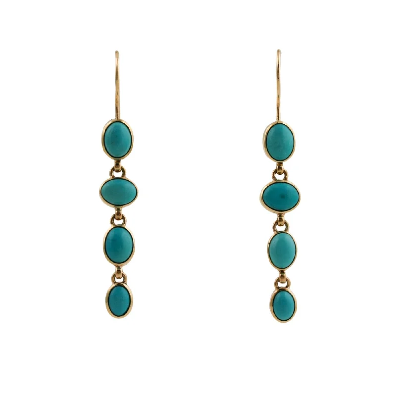 stud earrings with gemstones for women -Sleeping Beauty Turquoise Drop Earrings