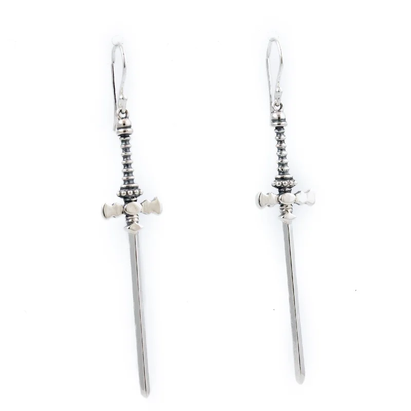 unique earrings for fashionistas -Sterling Silver "Defender" Earrings