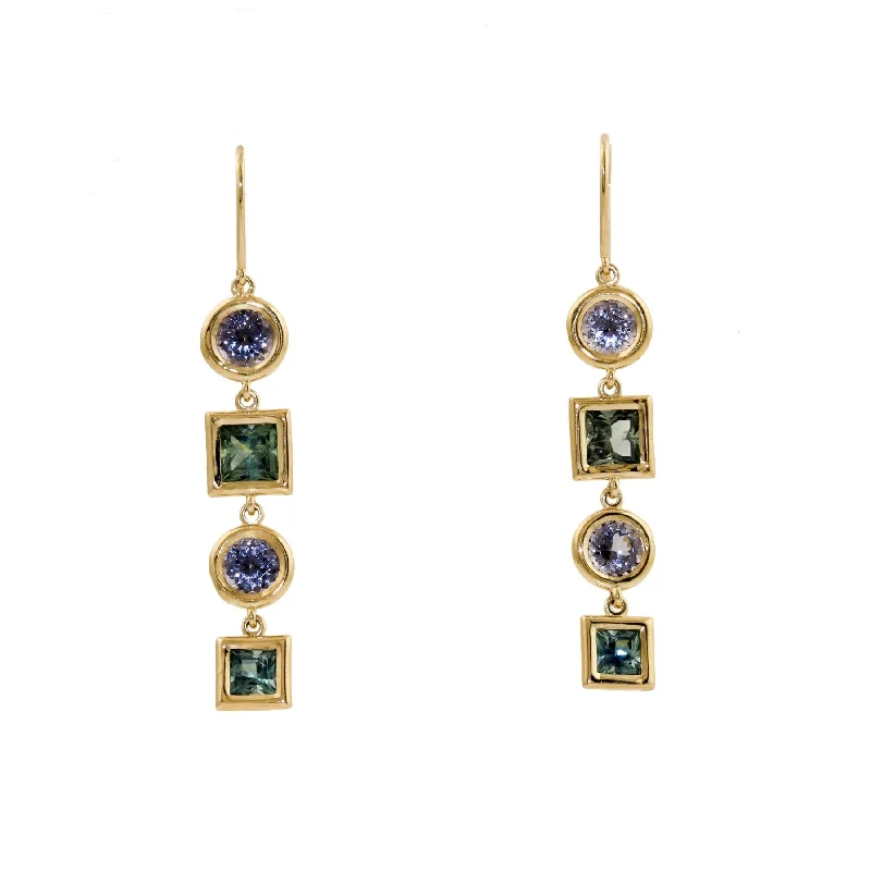 flower-shaped earrings for brides -The Camille Sapphire Earrings