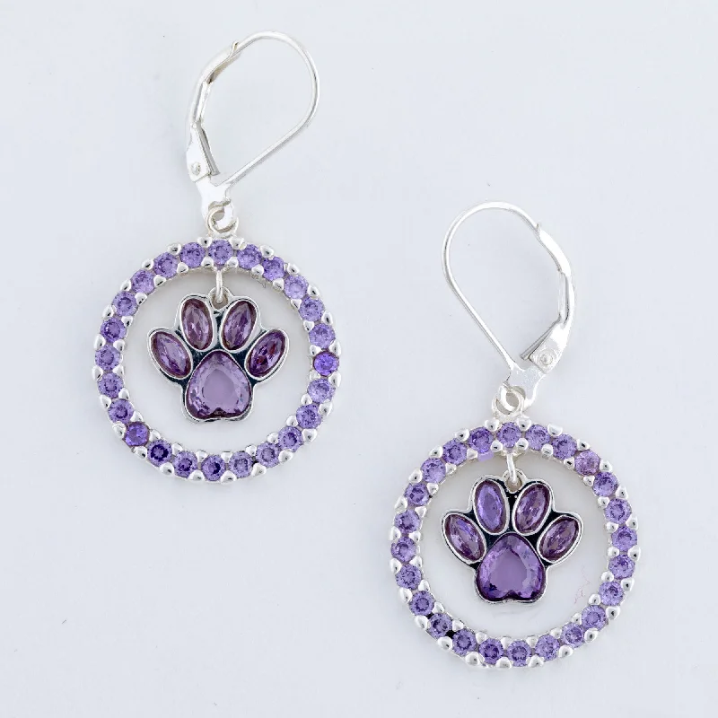 elegant drop earrings for weddings -All Over Shine Sterling Paw Print Earrings