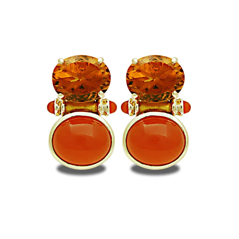 angel wing earrings for women -Earrings-Citrine and Cornelian (Enamel)  (2033A)