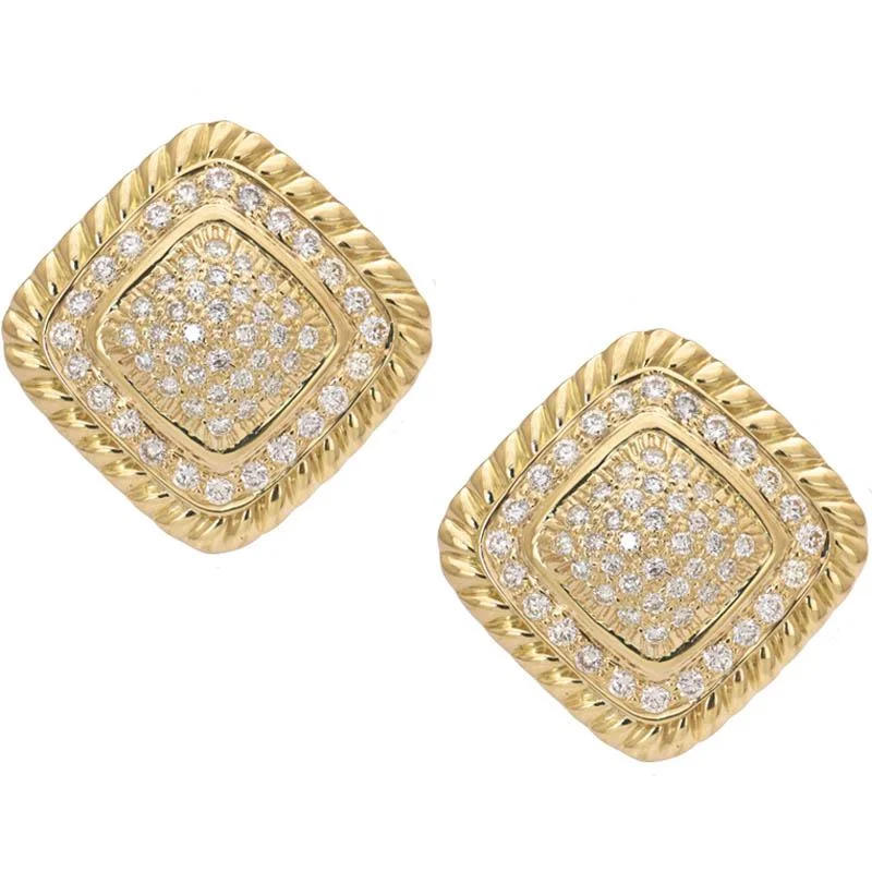 silver stud earrings for men -Earrings- Diamond  (2188H)