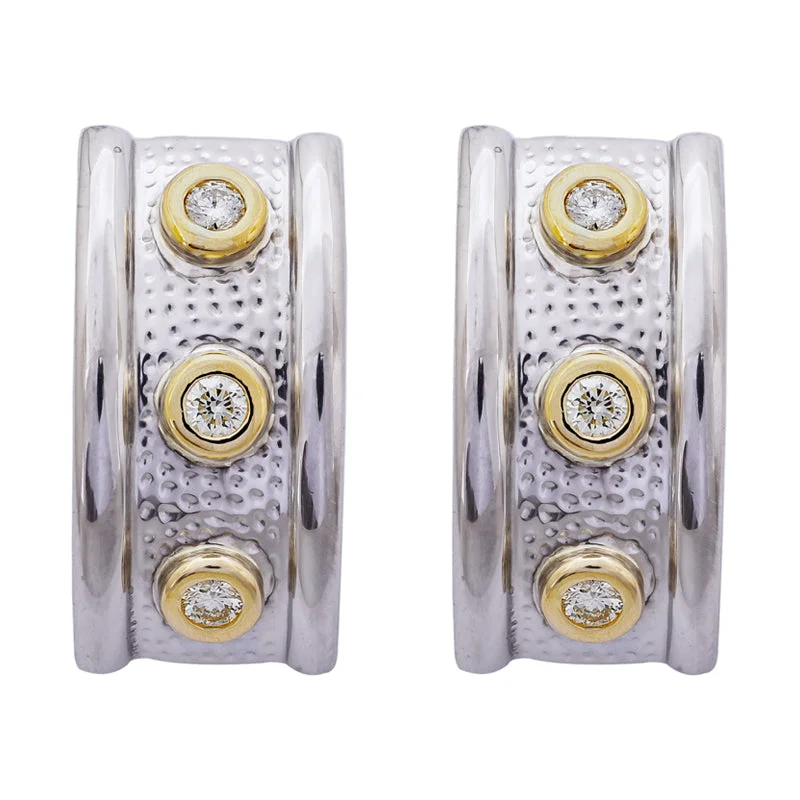 gold earrings for everyday wear -Earrings- Diamond