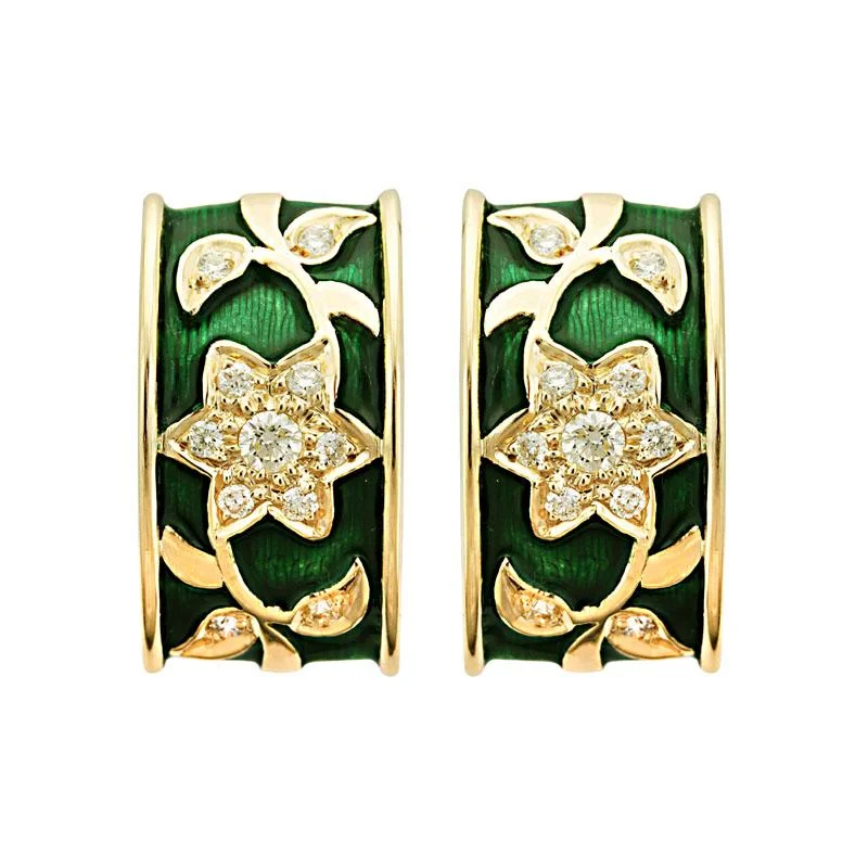 gold and silver earrings for women -Earrings-Diamond (Enamel)  (2022A)