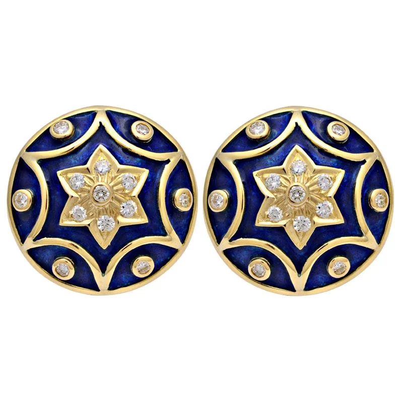 vintage stud earrings for women -Earrings-Diamond (Enamel)  (2113F)