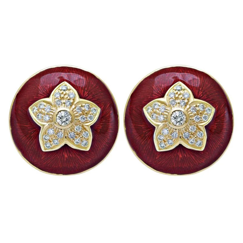 holiday earrings for festive seasons -Earrings-Diamond (Enamel)  (11CM)