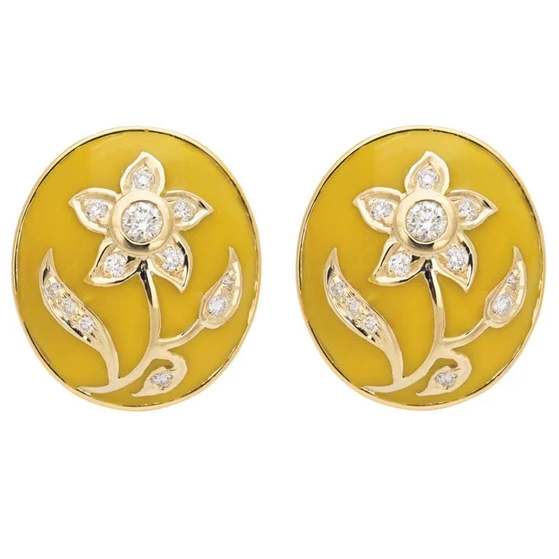 stud earrings with gemstones for women -Earrings- Diamond (Enamel)  (2188E)