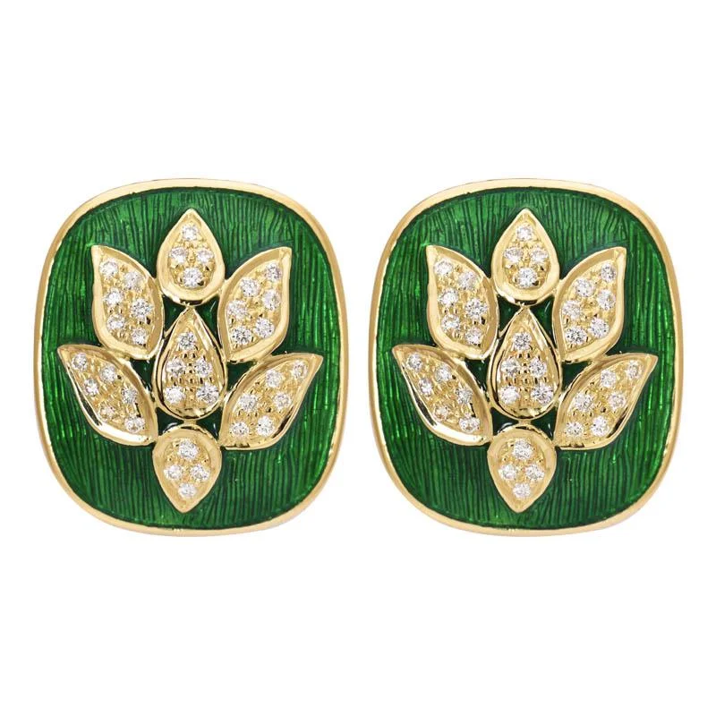 textured earrings for fashion lovers -Earrings- Diamond (Enamel)  (2190A)