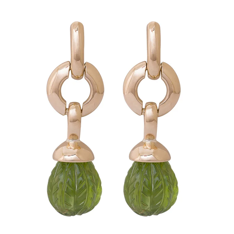 cute earrings for teenagers -EARRINGS - PERIDOT IN 18K GOLD