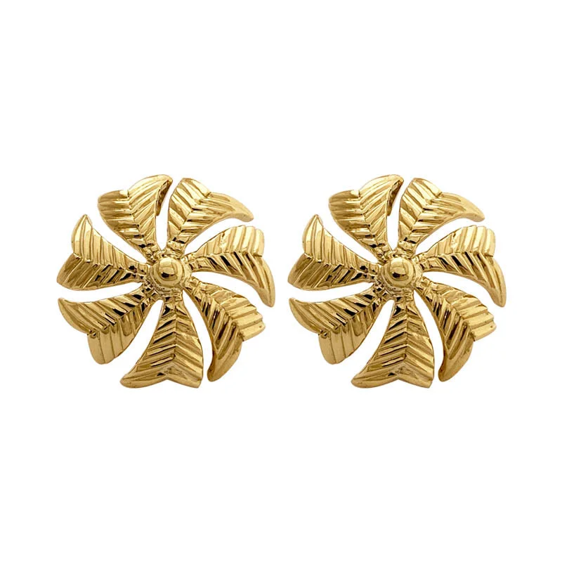 clip-on earrings for sensitive ears -EARRINGS- PLAIN GOLD 18K GOLD