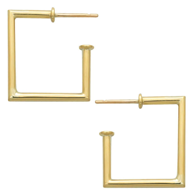 drop earrings for evening wear -EARRINGS- PLAIN GOLD